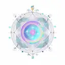 Create a celestial scene with Virgo and Taurus constellations intertwined tattoo design idea