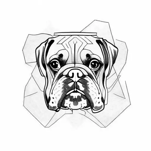 boxer dog tattoo design idea