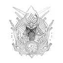 Combine elements from Elden Ring and landscape to create a unique tattoo design. tattoo design idea