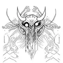 Combine elements from Elden Ring and landscape to create a unique tattoo design. tattoo design idea