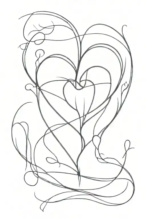 flowing zippered package with a broken heart inside and a signature at the bottom life.zip tattoo design idea