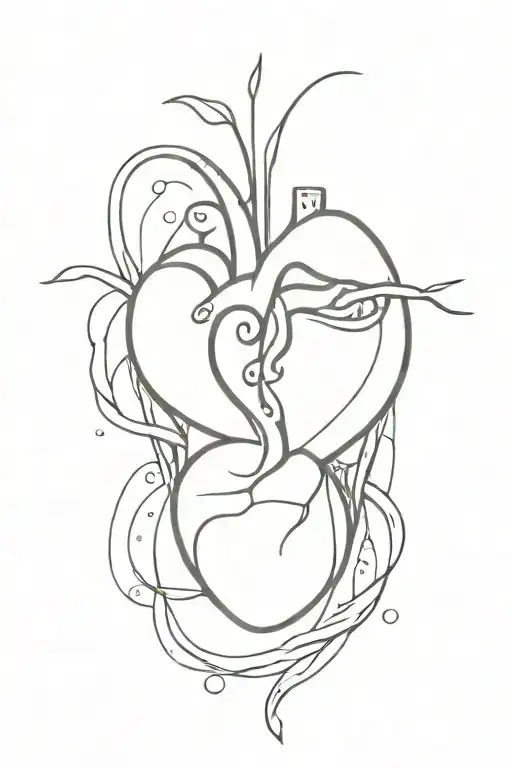 flowing zippered package with a broken heart inside tattoo design idea