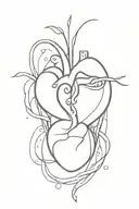 flowing zippered package with a broken heart inside tattoo design idea
