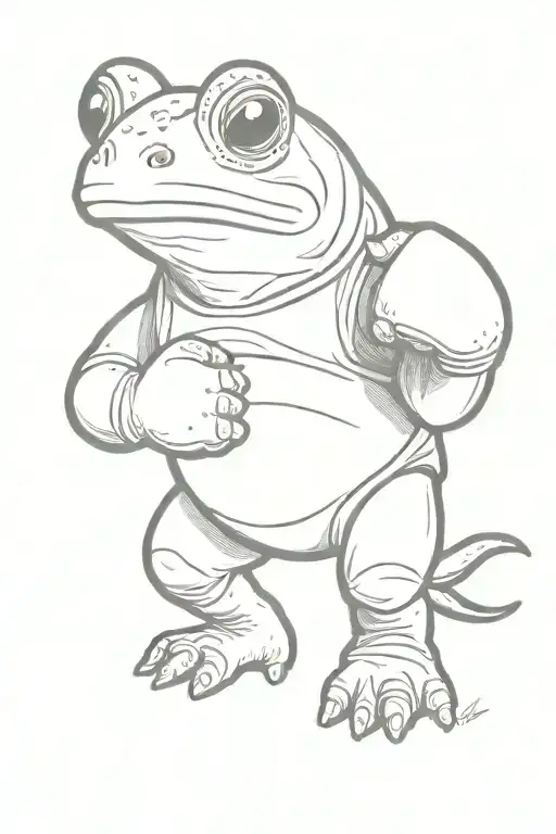 A toad in boxing gloves makes a punch tattoo design idea