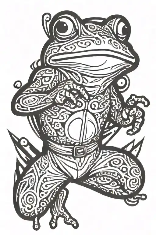 The frog is a boxer throwing a punch tattoo design idea