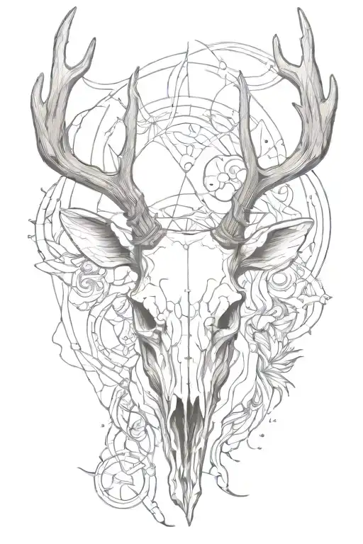 Elk Skull tattoo design idea