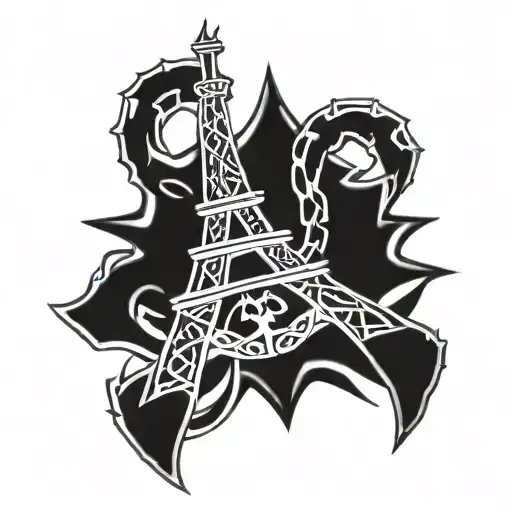 scorpion,  eiffel tower,  celtic family sign tattoo design idea