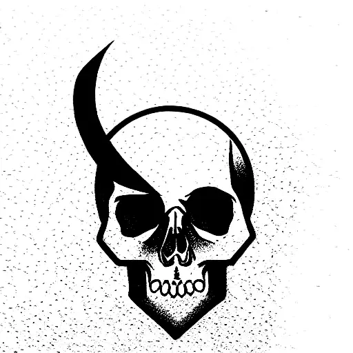 Skate with skull tattoo design idea