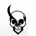 Skate with skull tattoo design idea