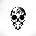 Skate with skull tattoo design idea