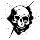 Skate with skull tattoo design idea