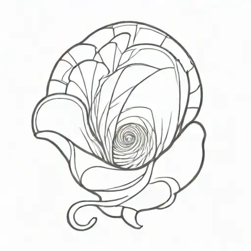 renaissance shell tattoo design idea