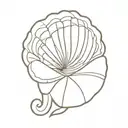 renaissance shell tattoo design idea