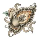renaissance shell tattoo design idea