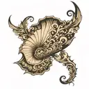 renaissance shell tattoo design idea