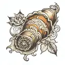 renaissance shell tattoo design idea