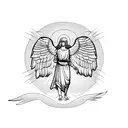 biblical acurate angel tattoo design idea