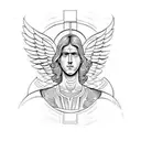 biblical acurate angel tattoo design idea