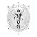 biblical acurate angel tattoo design idea