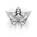 biblical acurate angel tattoo design idea