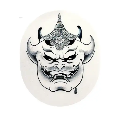 Hannya mask tattoo design idea