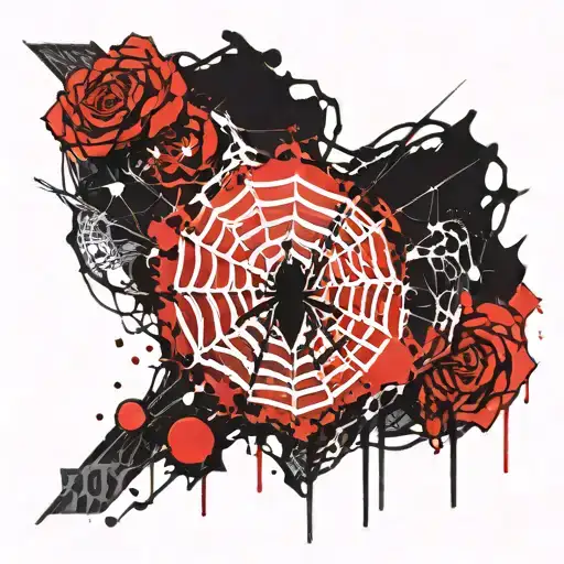 emo style spider web tattoo design idea