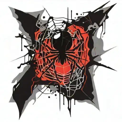 emo style spider web tattoo design idea