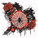 emo style spider web tattoo design idea