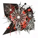 emo style spider web tattoo design idea