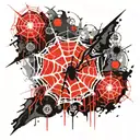 emo style spider web tattoo design idea