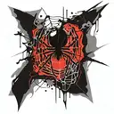 emo style spider web tattoo design idea
