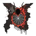 emo style spider web tattoo design idea