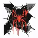 emo style spider web tattoo design idea