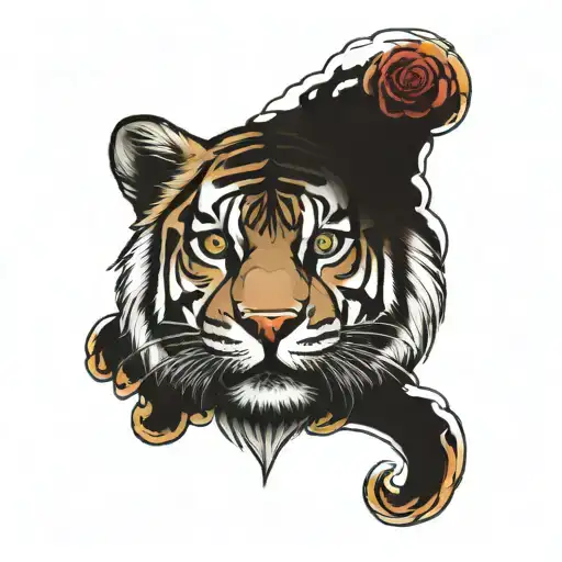 tigre frontal view tattoo design idea