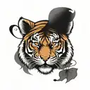 tigre frontal view tattoo design idea