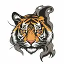 tigre frontal view tattoo design idea