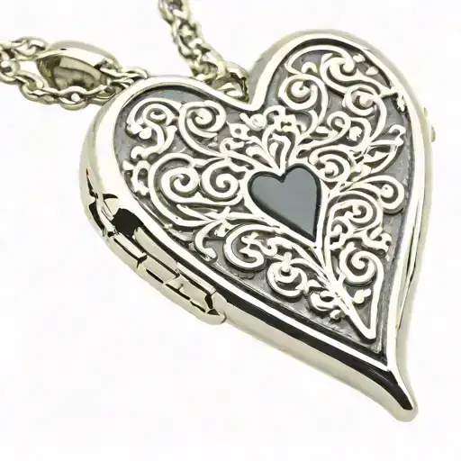 black heart shaped locket tattoo design idea