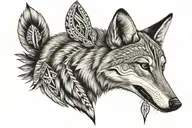 Native American coyote tattoo design idea