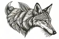 Native American coyote tattoo design idea