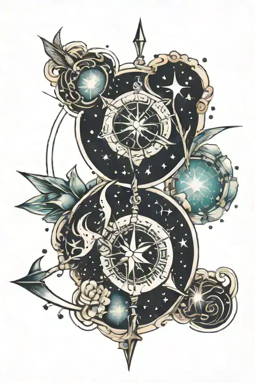 Sagittarius Pisces constellation tattoo design idea