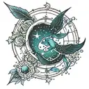 Sagittarius Pisces constellation intertwined tattoo design idea