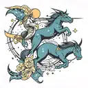 Sagittarius Pisces constellation intertwined tattoo design idea