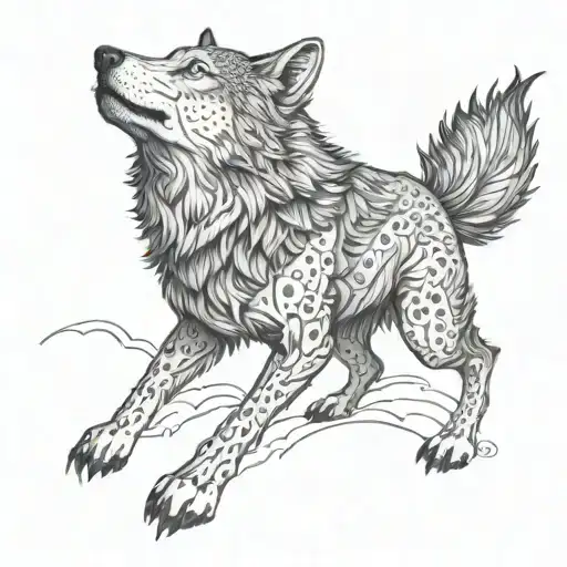 Strength and Resilience symbolized by the wolf in moments of struggle and triumph tattoo design idea