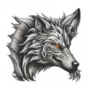 The Inner Struggle of the wolf facing its inner demons, symbolizing your struggles with self-doubt and pressure tattoo design idea