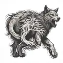 The Inner Struggle of the wolf facing its inner demons, symbolizing your struggles with self-doubt and pressure tattoo design idea