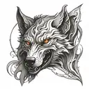 The Inner Struggle of the wolf facing its inner demons, symbolizing your struggles with self-doubt and pressure tattoo design idea