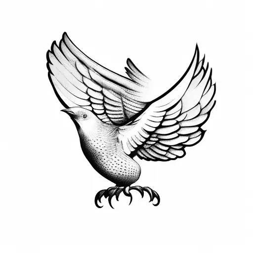 cover up for a bird with open wings on the top of the hand tattoo design idea