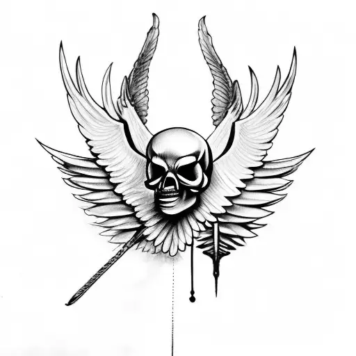 cover up for a bird with open wing and a skull in it on the top of the hand tattoo design idea