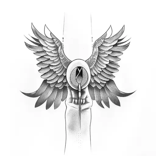 cover up for a bird with open wings on the top of the hand tattoo design idea