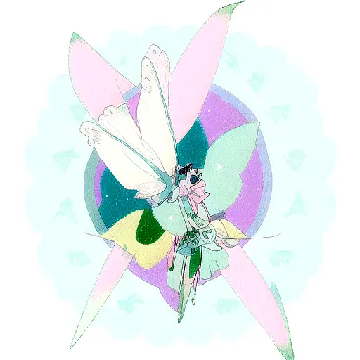 Moth with cyan peace lilly tattoo design idea